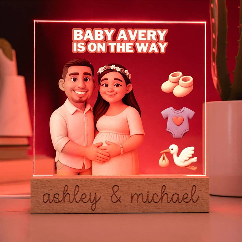 Personalized We'are Pregnancy Announcement Mother's Day Gift for Pregnancy Wife Custom Couple Pregnancy Gift 