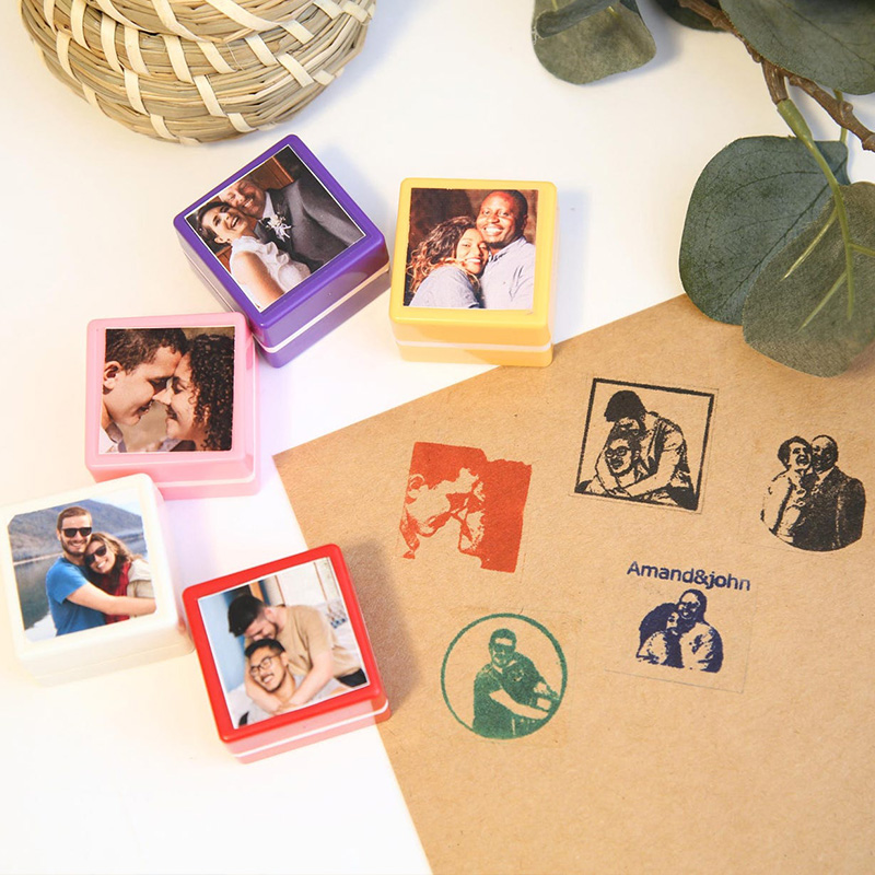 Personalized Portrait Photo Stamp Custom Face Rubber Stamp Couple Family Pet Design Perfect for Gifts Scrapbooking or Creative Decoration