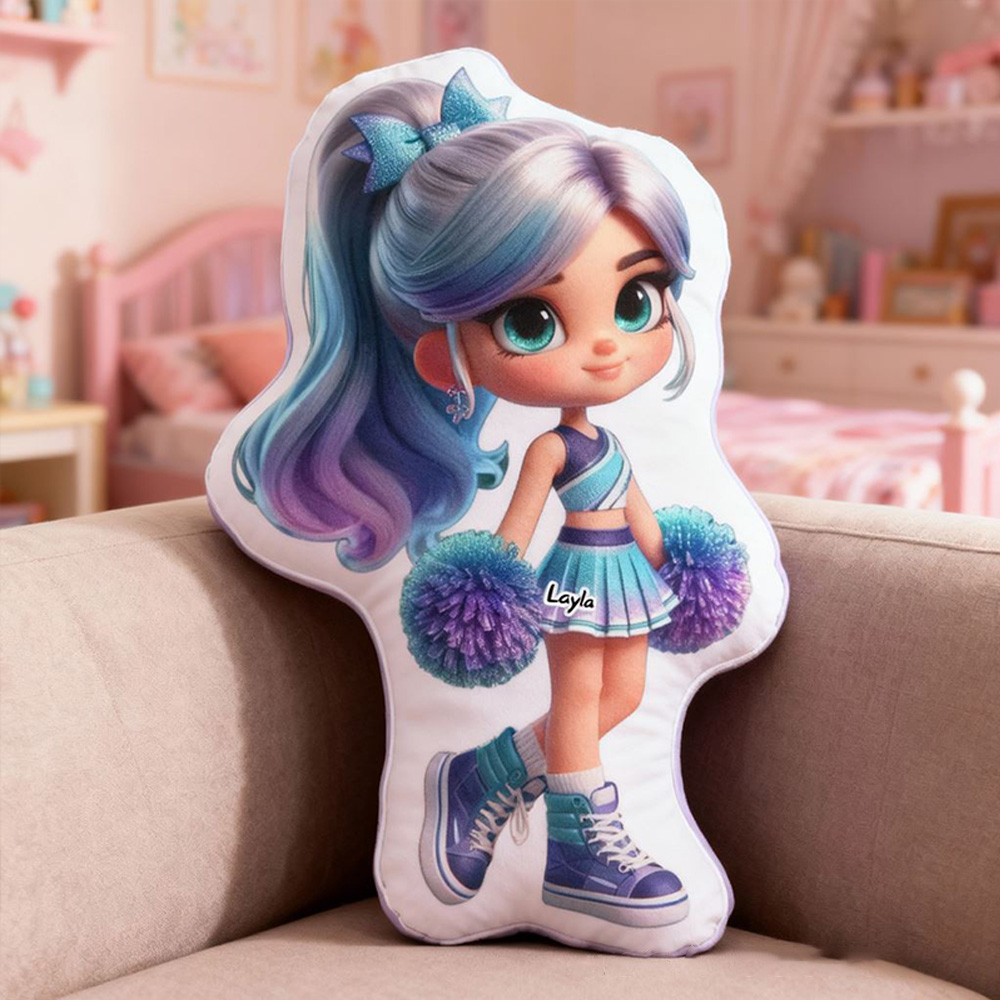 Personalized Cheerleader Doll Pillow with Your Name Perfect Gift for Cheer Fans