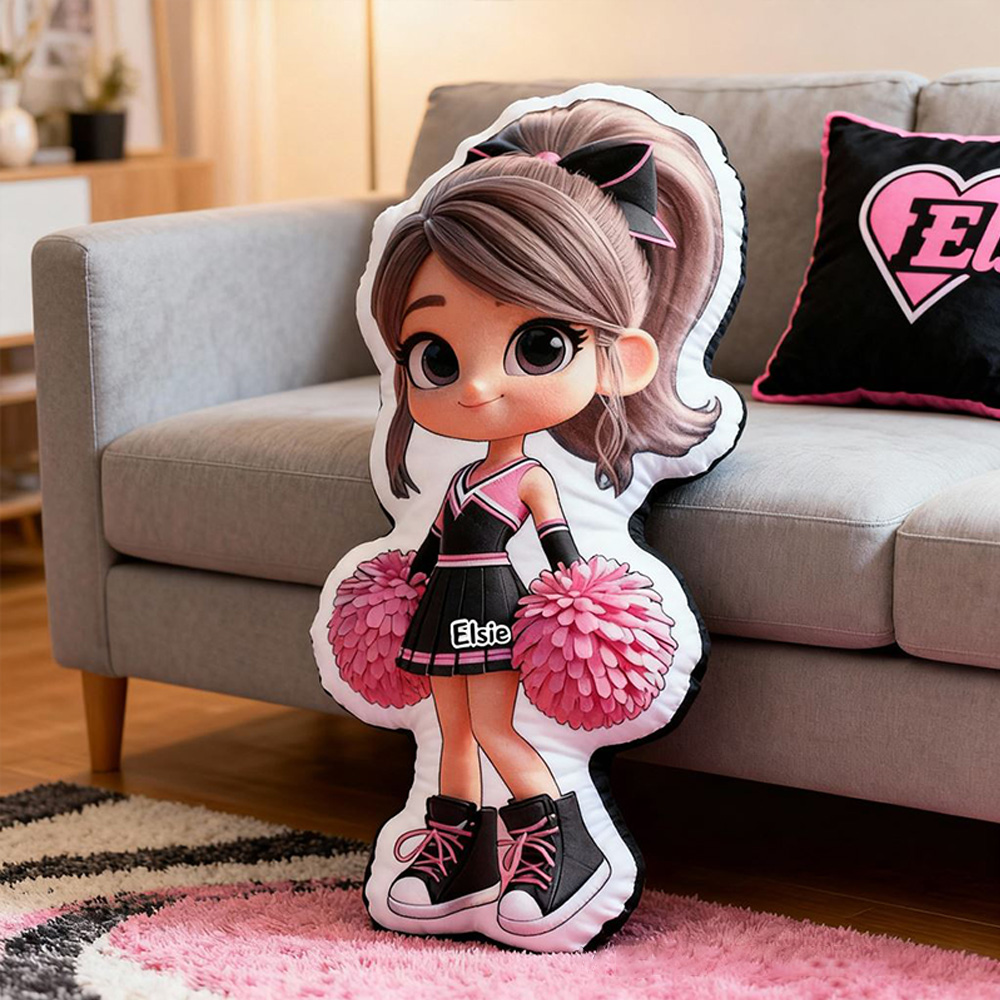 Personalized Cheerleader Doll Pillow with Your Name Perfect Gift for Cheer Fans