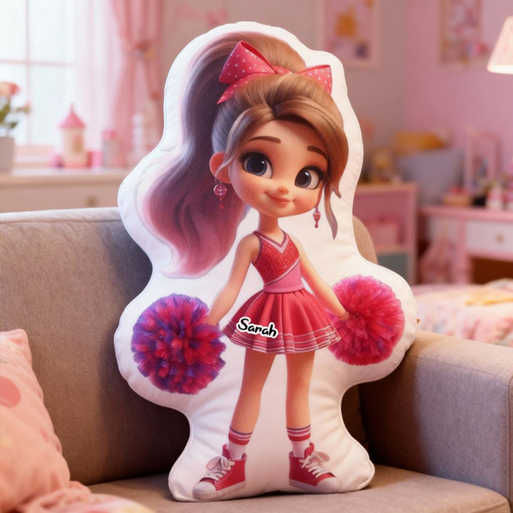 Personalized Cheerleader Doll Pillow with Your Name Perfect Gift for Cheer Fans