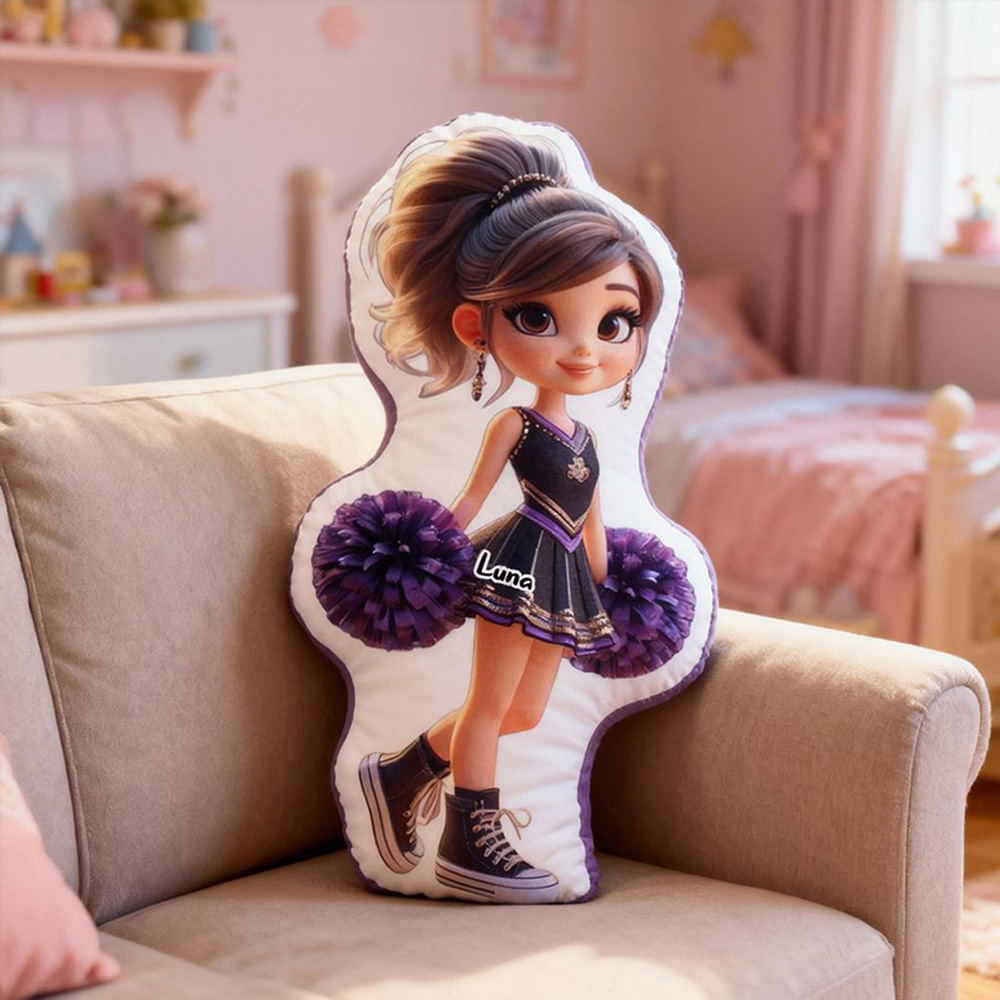 Personalized Cheerleader Doll Pillow with Your Name Perfect Gift for Cheer Fans