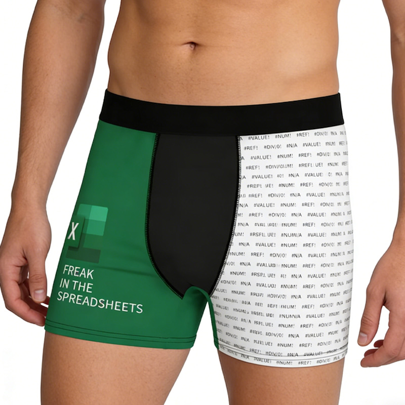 Personalized Freak In The Sheets Boxer Funny Excel Enthusiast Spreadsheet Lover Gift for Coworker Husband Men Boxer Briefs for Geek Lover