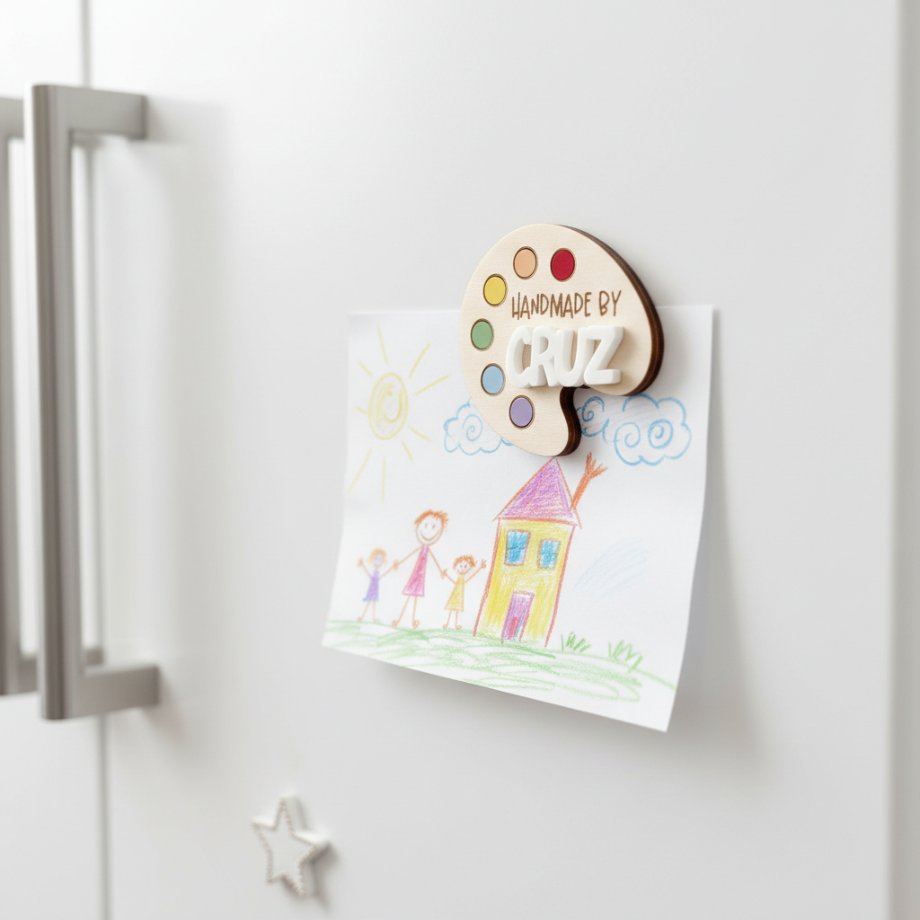 Personalized Kids Art Display Magnet  Custom Name Paint Palette Magnet Look What I Made  Fridge Art for Little Artists  Personalized Kids Art Display Magnet Fridge Decor