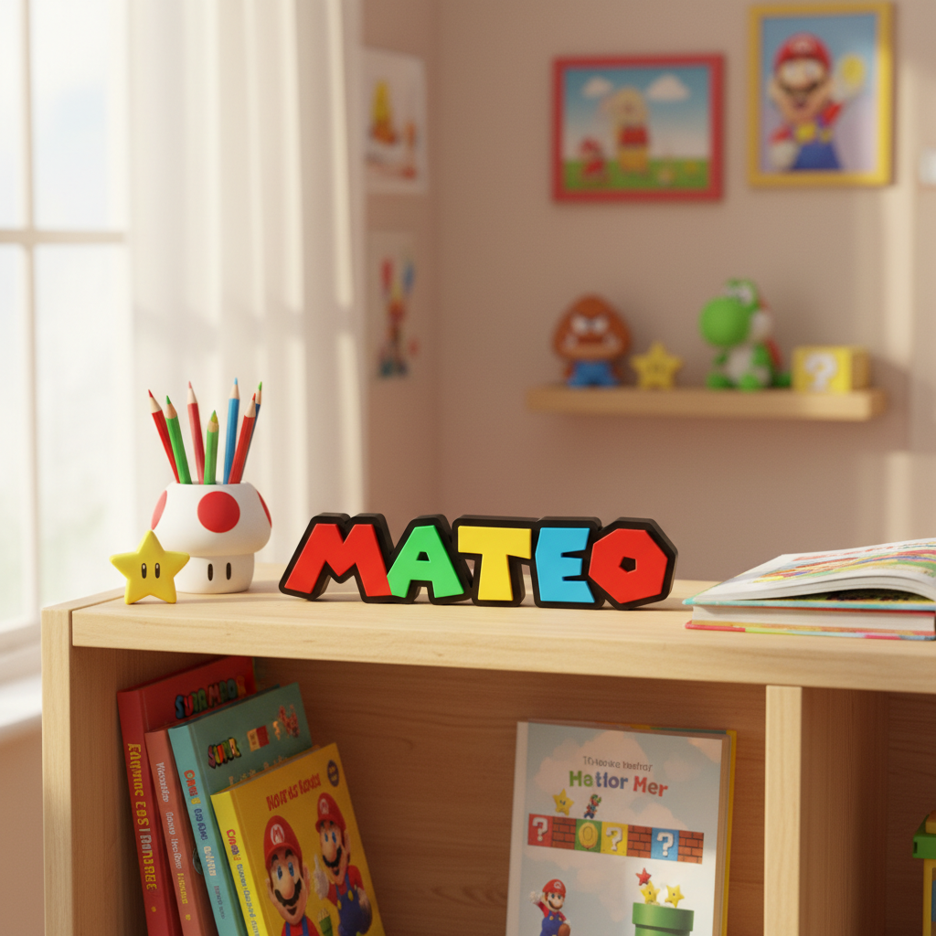 Personalized  3D Printed Name Sign  Custom Retro Gamer Desk Decor  Kids Birthday Gift for Gaming Fans