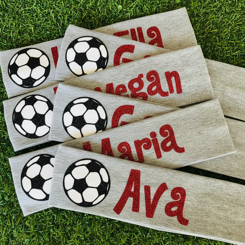 Personalized Soccer Headband for Girls Custom Glitter Name Hairband Team Spirit Sports Accessory Gift 