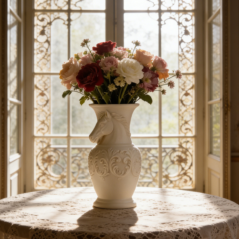 Personalized Stallion Vase 3D Print Horse Sculpture Planter Farmhouse Gift for Equestrian Riding Lovers