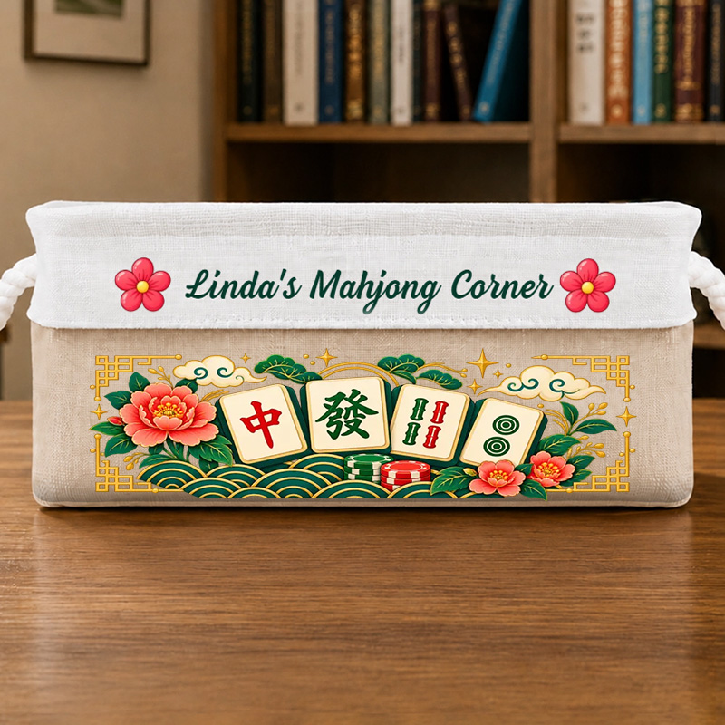 Personalized Storage Basket Custom Name Mahjong Corner Decor