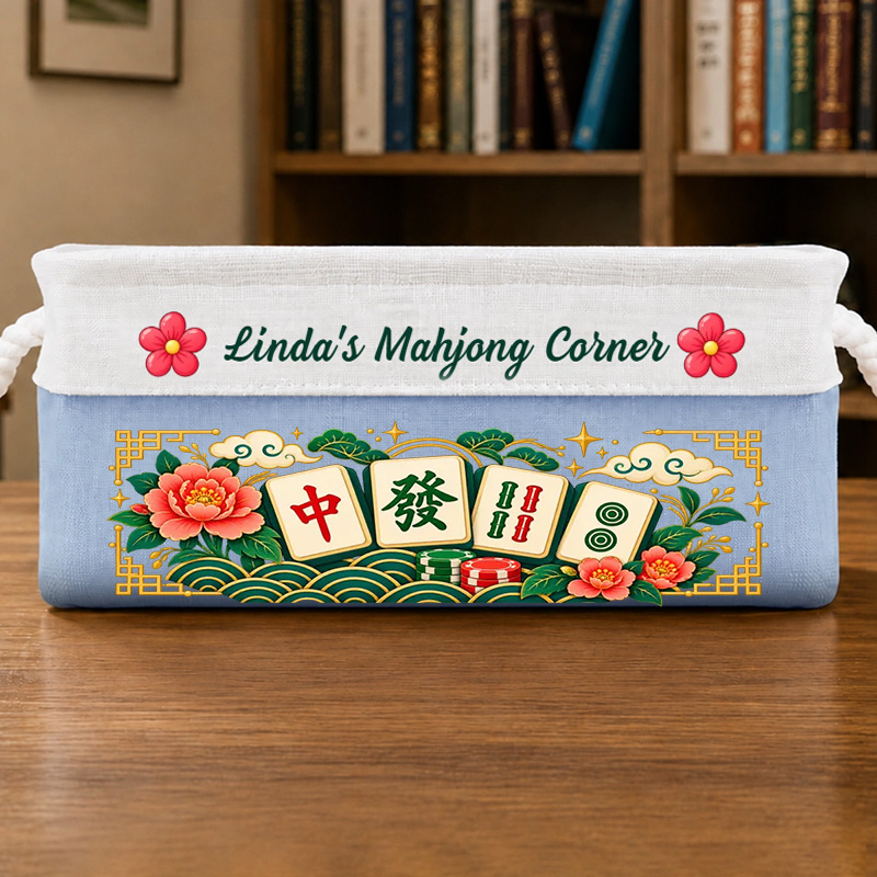 Personalized Storage Basket Custom Name Mahjong Corner Decor
