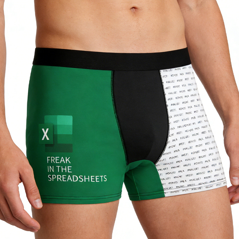 Personalized Freak In The Sheets Boxer Funny Excel Enthusiast Spreadsheet Lover Gift for Coworker Husband Men Boxer Briefs for Geek Lover