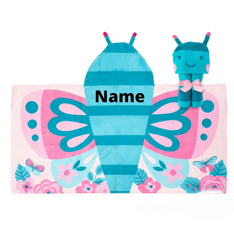 Personalized Colorful Ocean Underwater Adventure Soft Absorbent Kids Bath Pool Swim Cover Up Fun Hooded Beach Towels