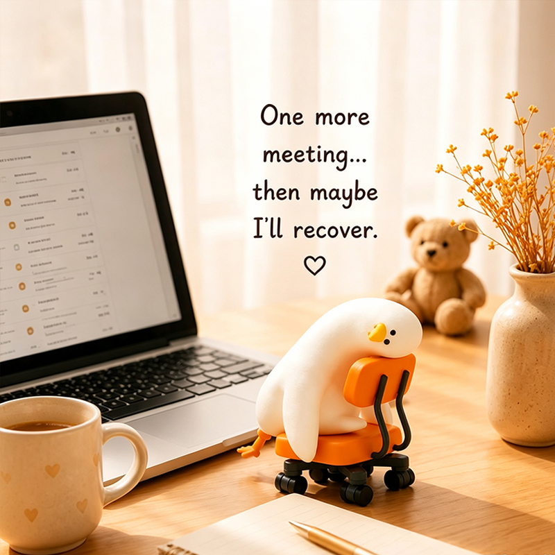 Funny Coworker Gift, Burnout Duck Figurine, I'm Sick Of Everything Duck, Office Desk Decor, Emotional Support Gift