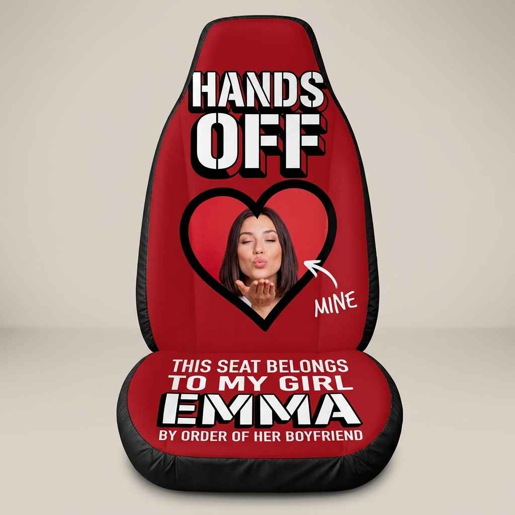Personalized Wife Girlfriend Photo Car Seat Cover Gift for Wife Girlfriend Unique Car Gift