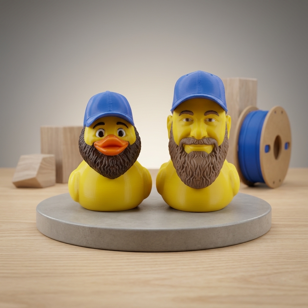 Custom 3D‑Printed Portrait Rubber Duck, Personalized Face Duck Figurine From Your Photo, Unique Custom Keepsake Gift for Friends & Family