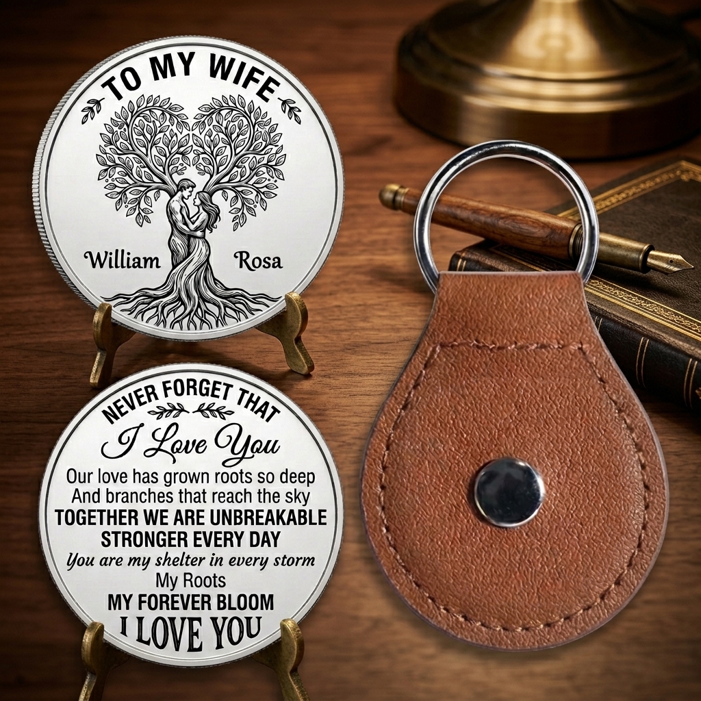 Personalized Never Forget That I Love You Pocket Hug for Wife Couple Love Tree Pocket Hug for Wife Anniversary Gift for Wife Custom Pocket Hug with Name Couple Gift