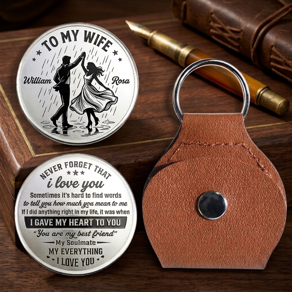 Personalized Never Forget That I Love You Pocket Hug for Wife Couple Dance Design Pocket Hug for Wife Anniversary Gift for Wife Custom Pocket Hug with Name Couple Gift