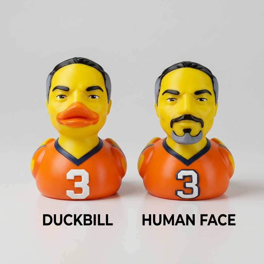 Custom 3D‑Printed Portrait Rubber Duck, Personalized Face Duck Figurine From Your Photo, Unique Custom Keepsake Gift for Friends & Family