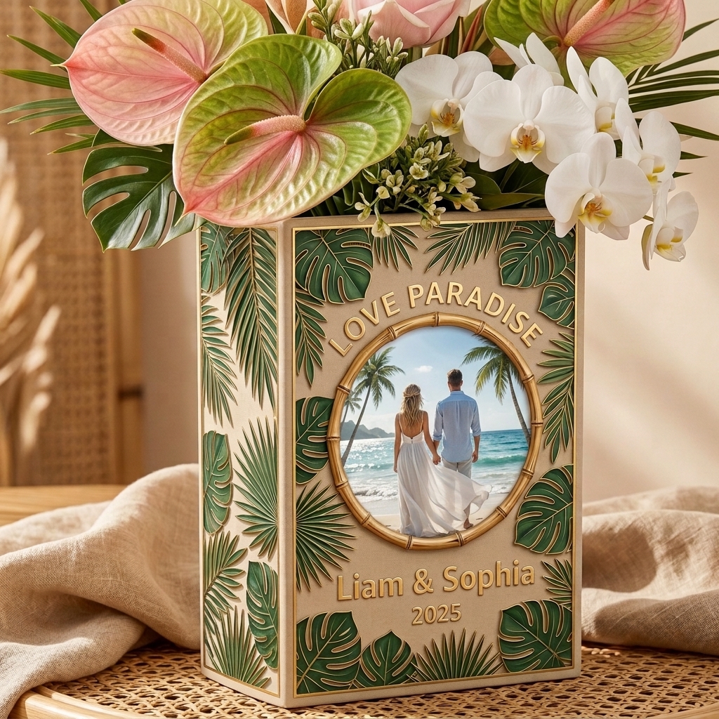 Personalized Ceramic Book Vase, Wedding Vase Gift, Custom Couple Name Book Vase,Gift for Newlyweds, Wedding Anniversary Gift for Couple