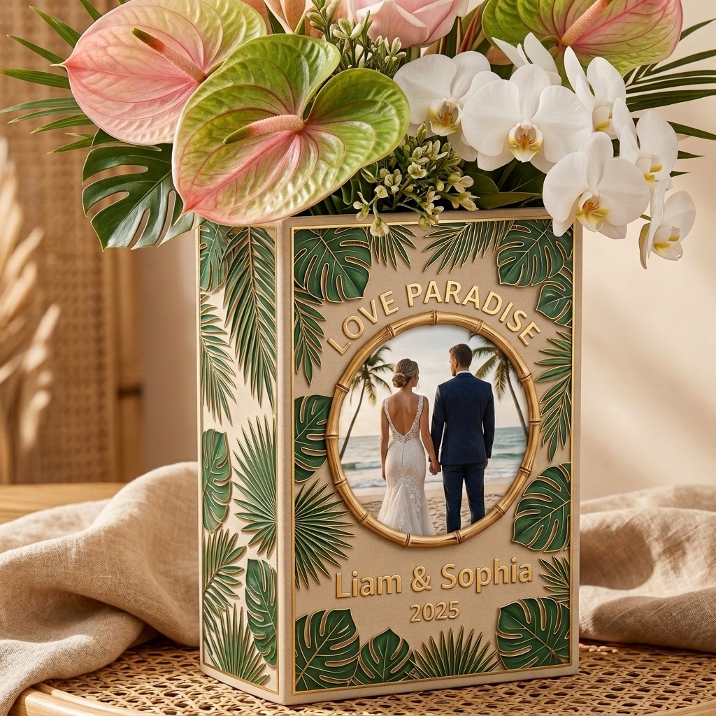 Personalized Ceramic Book Vase, Wedding Vase Gift, Custom Couple Name Book Vase,Gift for Newlyweds, Wedding Anniversary Gift for Couple