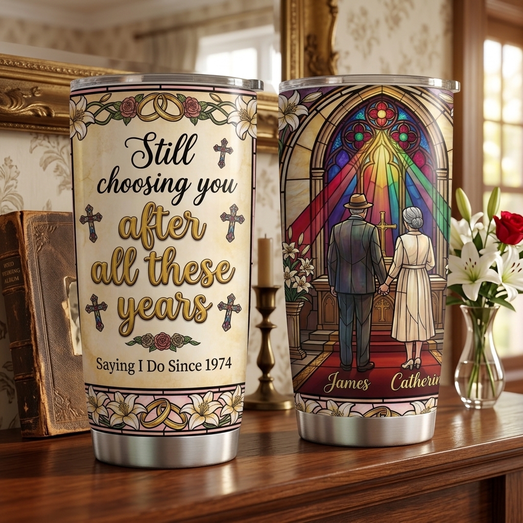 Personalized Still Choosing You After These Years Tumbler for Wife Gift Old Couple 20OZ  Tumbler with Name Gift for Wife Husband You're My Today and All My Tomorrows Tumbler for Wife