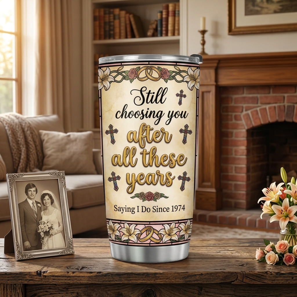 Personalized Still Choosing You After These Years Tumbler for Wife Gift Old Couple 20OZ  Tumbler with Name Gift for Wife Husband You're My Today and All My Tomorrows Tumbler for Wife