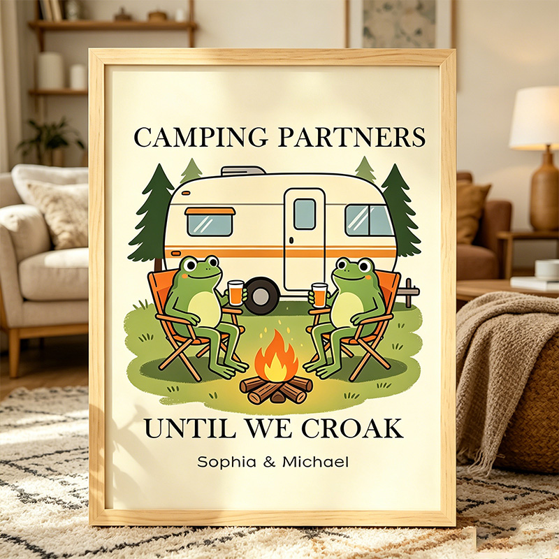 Personalized Together Until We Croak Frog Couple Print Poster Wedding Anniversary Gift for Couple