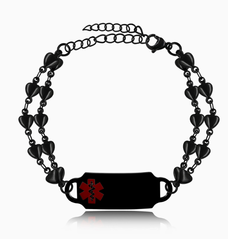 Personalized Emergency Bracelet, Adjustable Medical ID Bracelet Women, Breast Cancer Survivor Bracelet, Medic Conditions Jewelry Emergency Jewelry