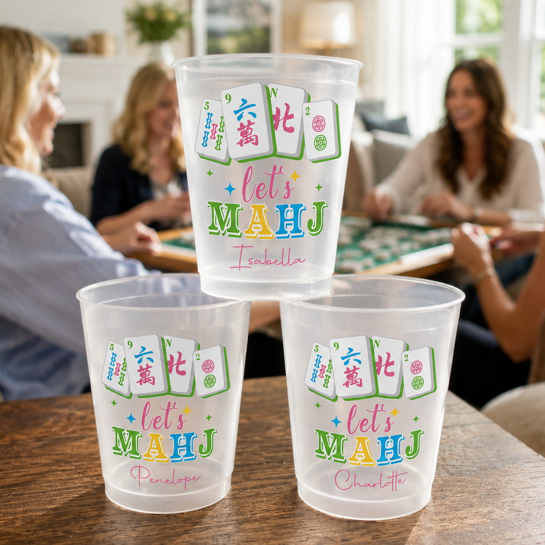  Personalized Frosted Cups Let's MAHJ Era Gift for Mahjong Lovers