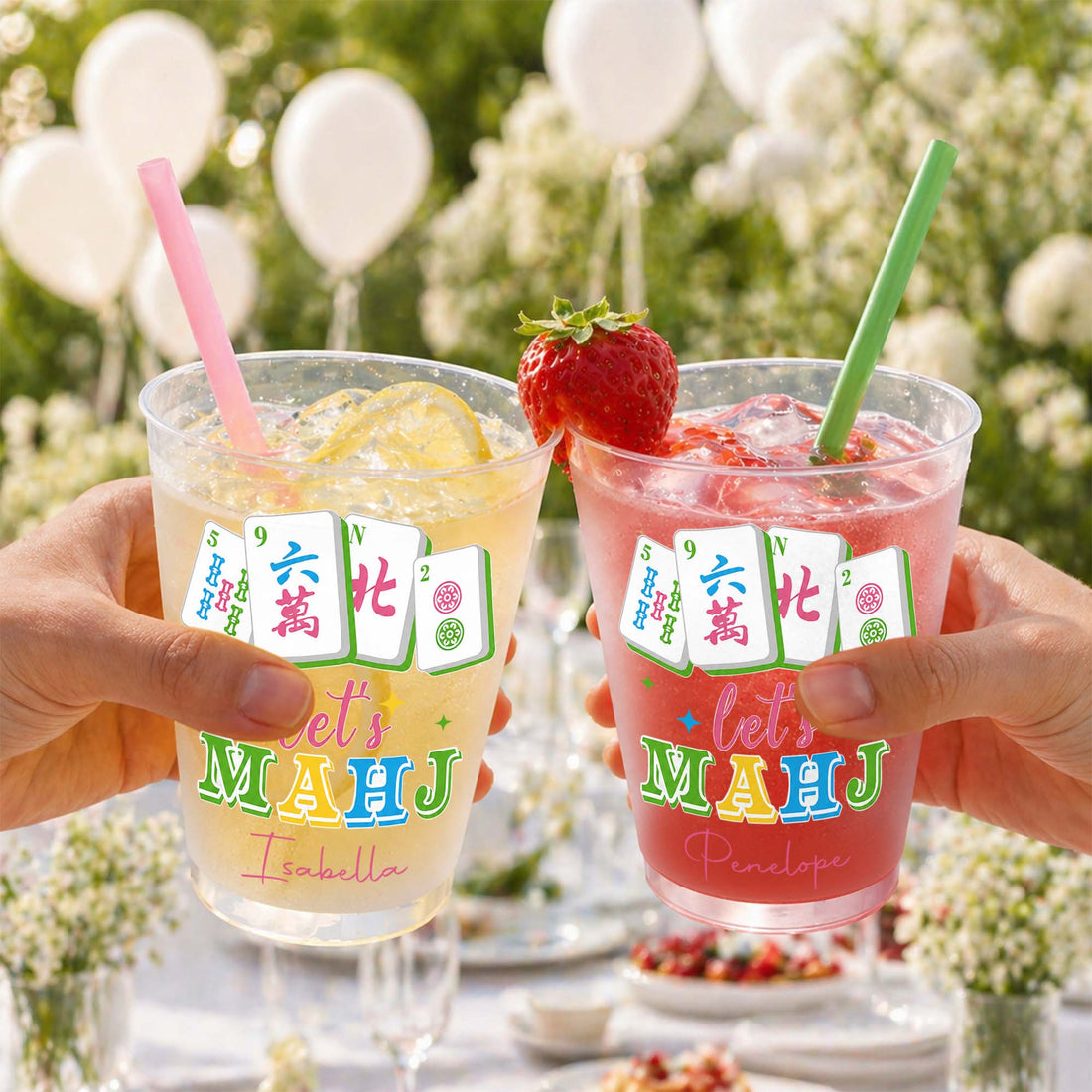  Personalized Frosted Cups Let's MAHJ Era Gift for Mahjong Lovers