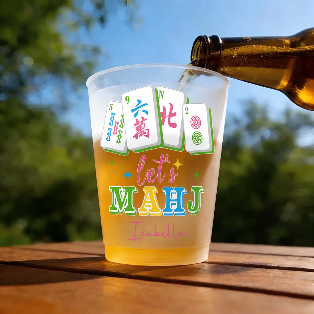  Personalized Frosted Cups Let's MAHJ Era Gift for Mahjong Lovers