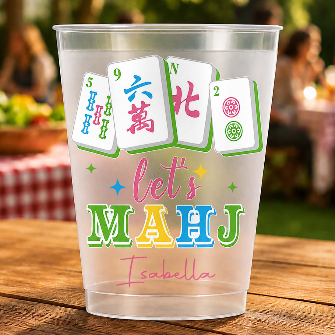  Personalized Frosted Cups Let's MAHJ Era Gift for Mahjong Lovers
