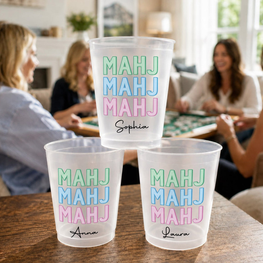 Personalized Frosted Cups Mahj Mahj Mahj Gift For Mahjong Lovers