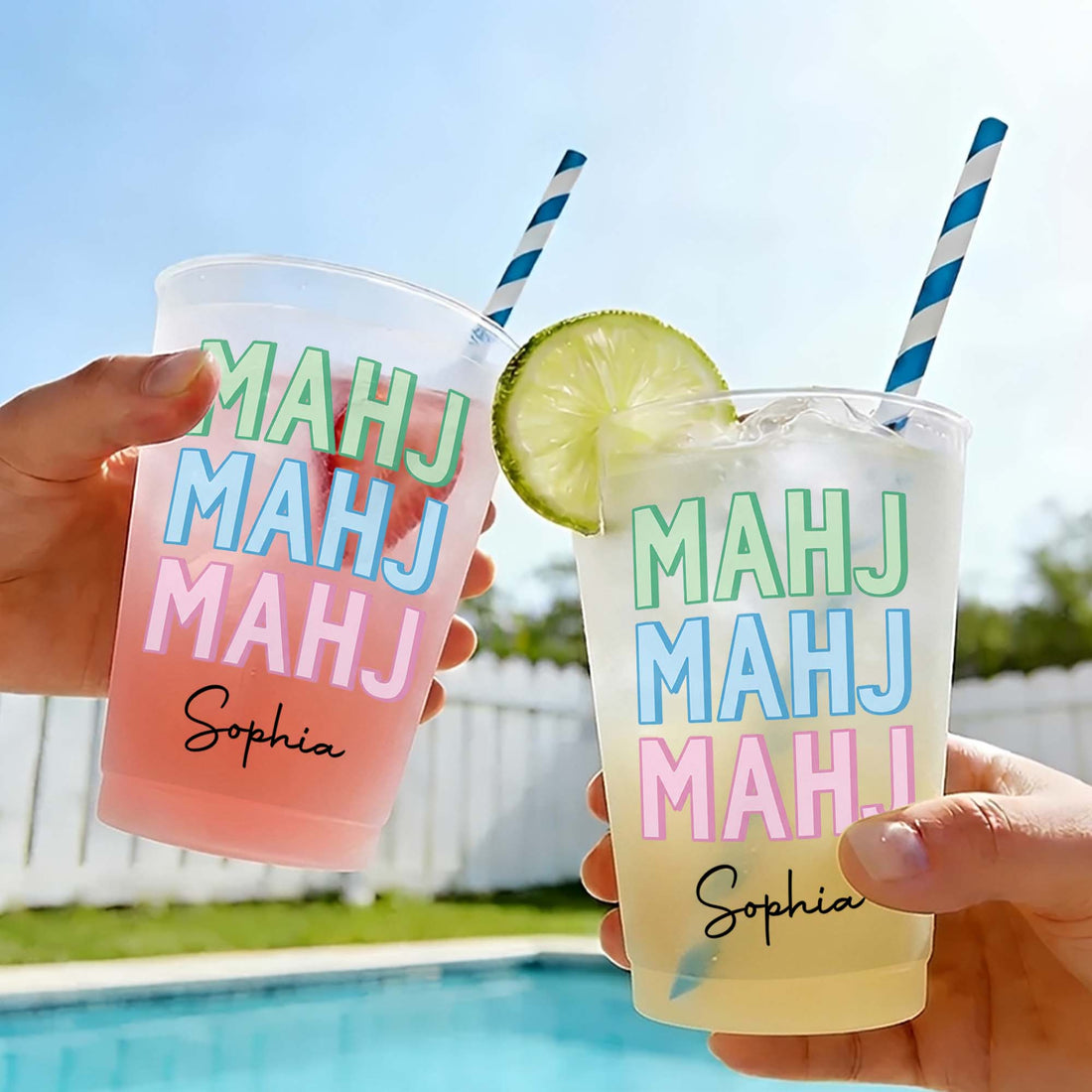 Personalized Frosted Cups Mahj Mahj Mahj Gift For Mahjong Lovers