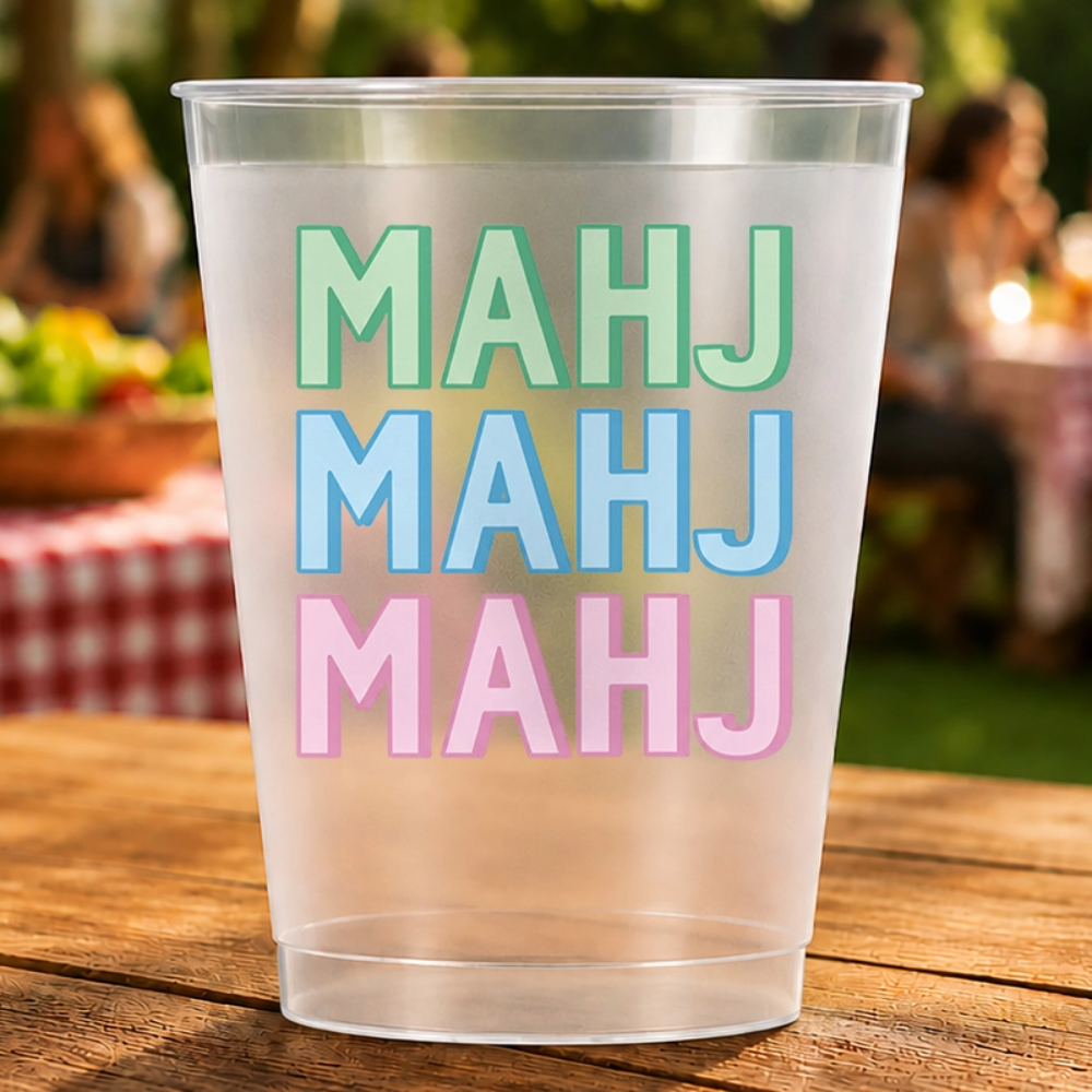 Personalized Frosted Cups Mahj Mahj Mahj Gift For Mahjong Lovers