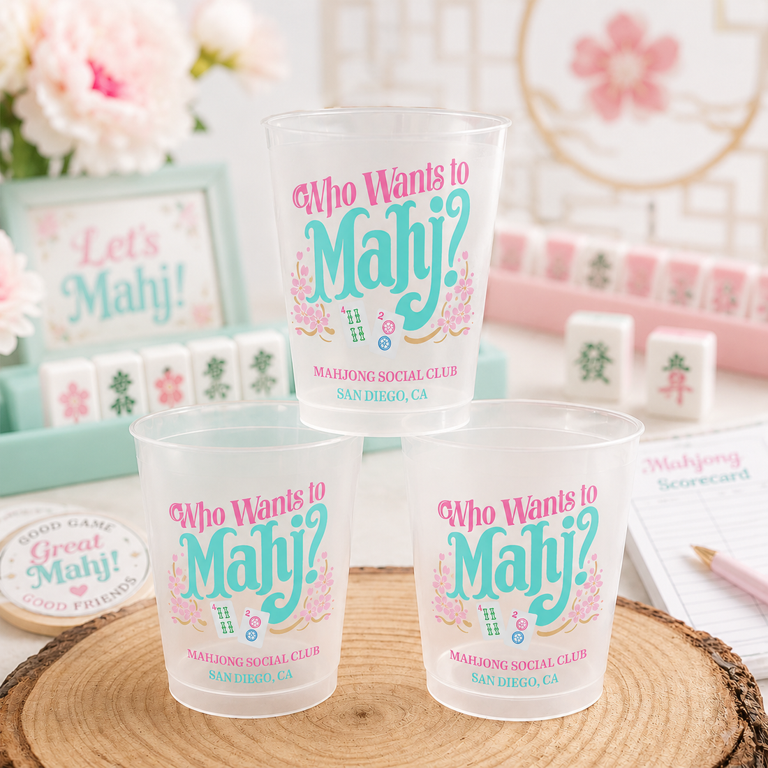 Personalized Frosted Cups Who Wants to Mahj Gift For Mahjong Lovers
