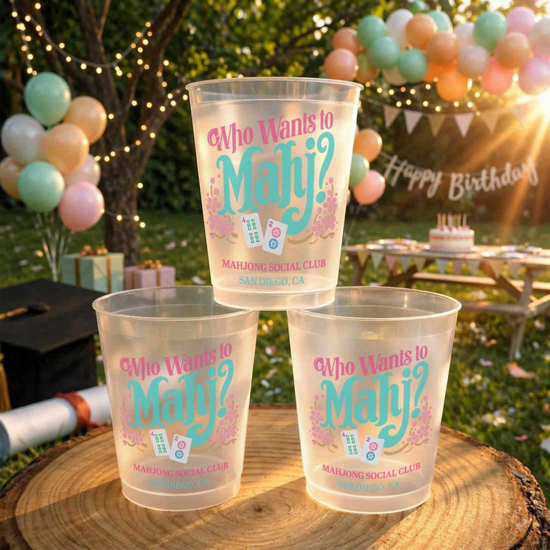 Personalized Frosted Cups Who Wants to Mahj Gift For Mahjong Lovers