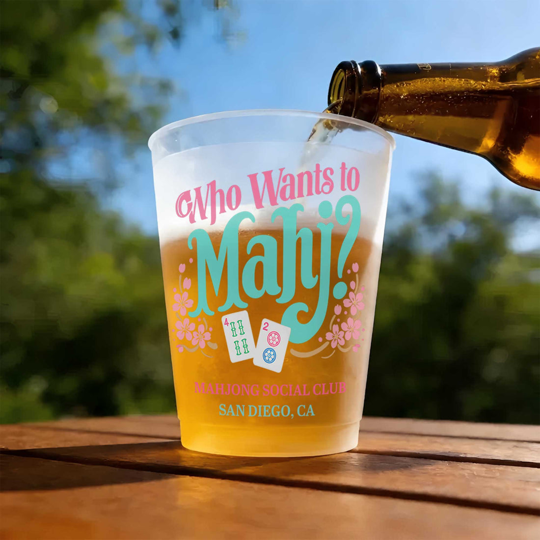 Personalized Frosted Cups Who Wants to Mahj Gift For Mahjong Lovers