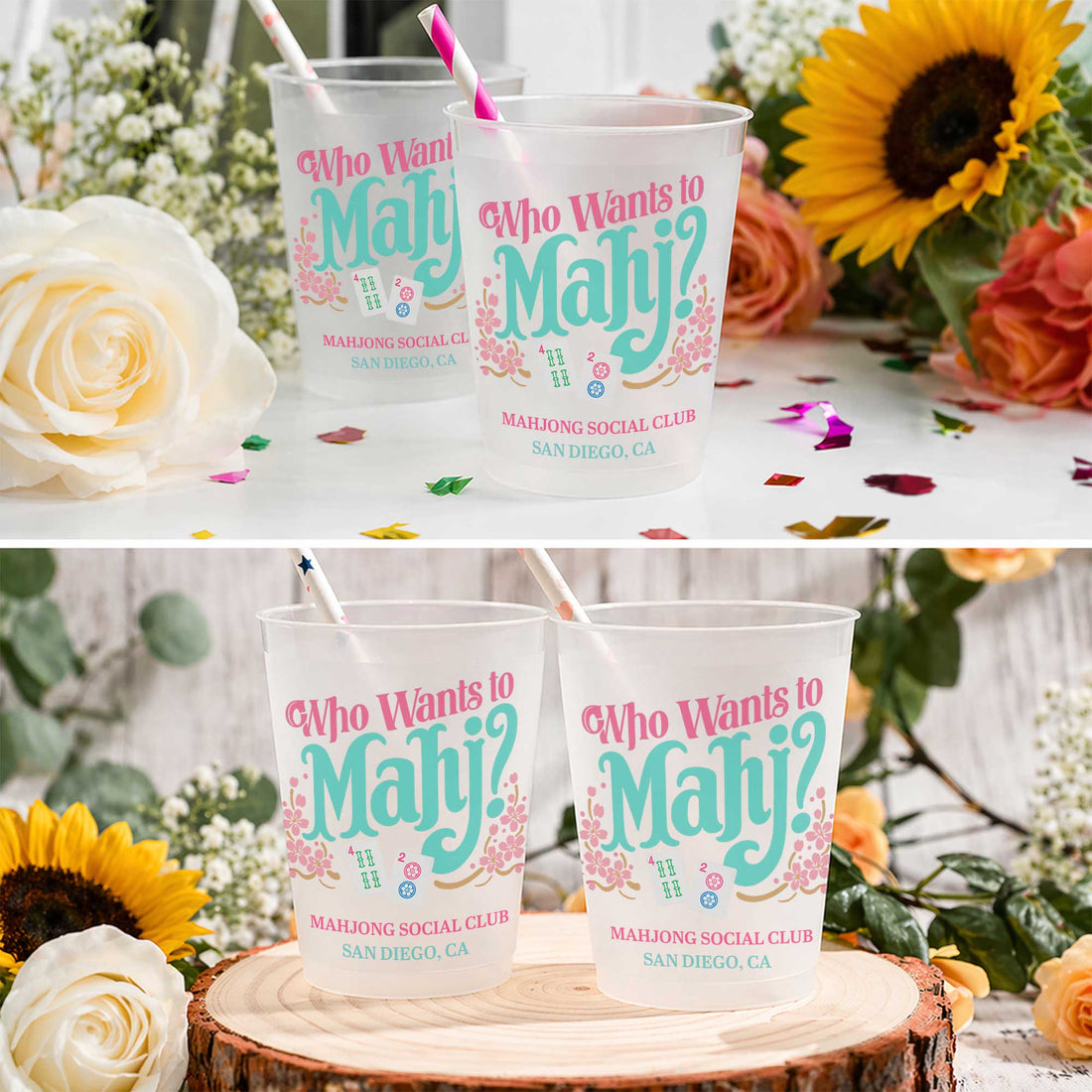 Personalized Frosted Cups Who Wants to Mahj Gift For Mahjong Lovers