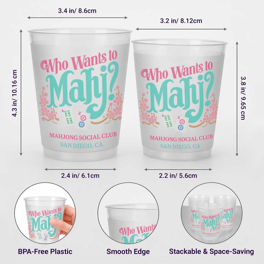 Personalized Frosted Cups Who Wants to Mahj Gift For Mahjong Lovers