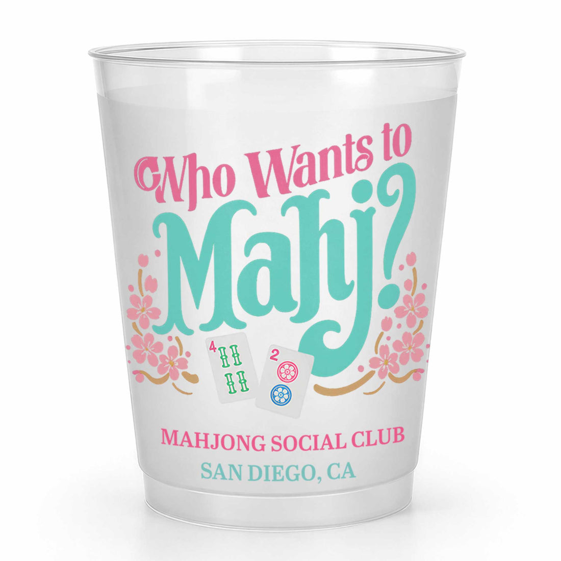 Personalized Frosted Cups Who Wants to Mahj Gift For Mahjong Lovers