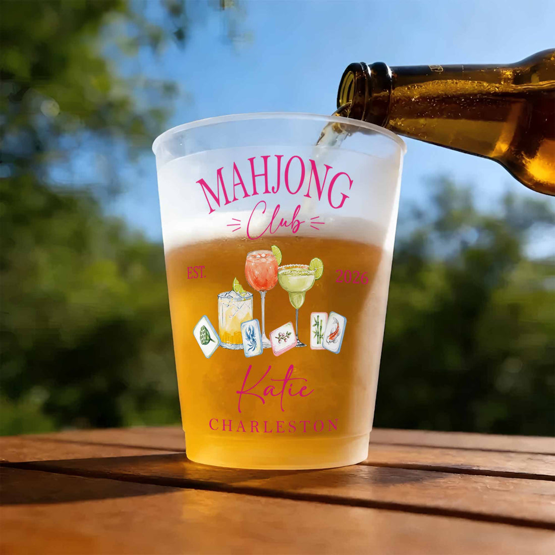 Personalized Frosted Cups Mahjong Club Gift For Mahjong Lovers