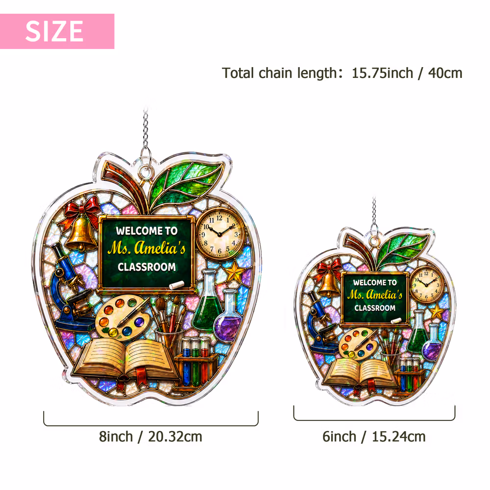 Personalized Apple Shape Book Blackboard Ornament with Text Room Decor Back to School Teacher's Day Appreciation Gift for Teachers