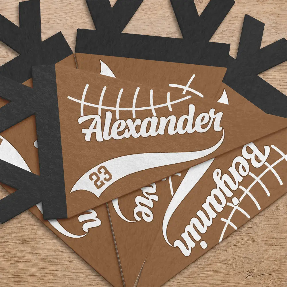 Personalized Pennant American Football Player With Name & Number Gift for Football Fans