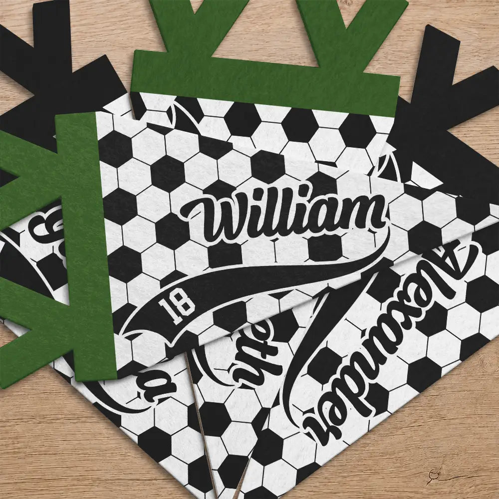 Personalized Pennant Soccer Player With Name & Number Gift for Soccer Fans
