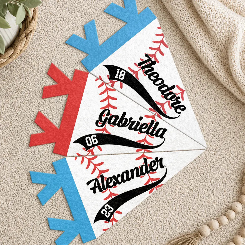 Personalized Pennant Baseball Player With Name & Number Gift for Baseball Lovers