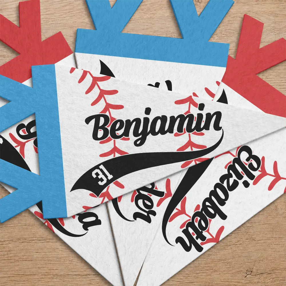 Personalized Pennant Baseball Player With Name & Number Gift for Baseball Lovers