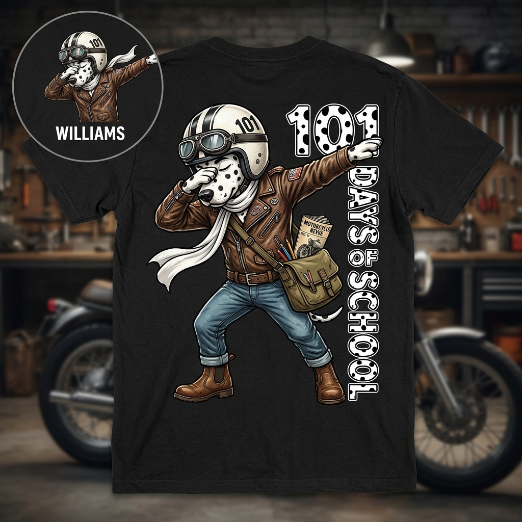 Personalized Name 101 Days of School Dirt Bike Kids T-Shirt