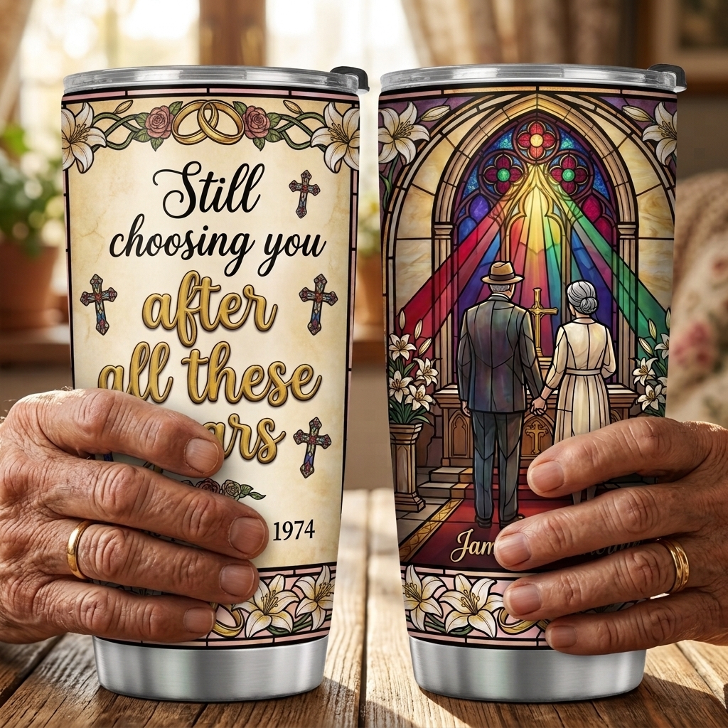 Personalized Still Choosing You After These Years Tumbler for Wife Gift Old Couple 20OZ  Tumbler with Name Gift for Wife Husband You're My Today and All My Tomorrows Tumbler for Wife