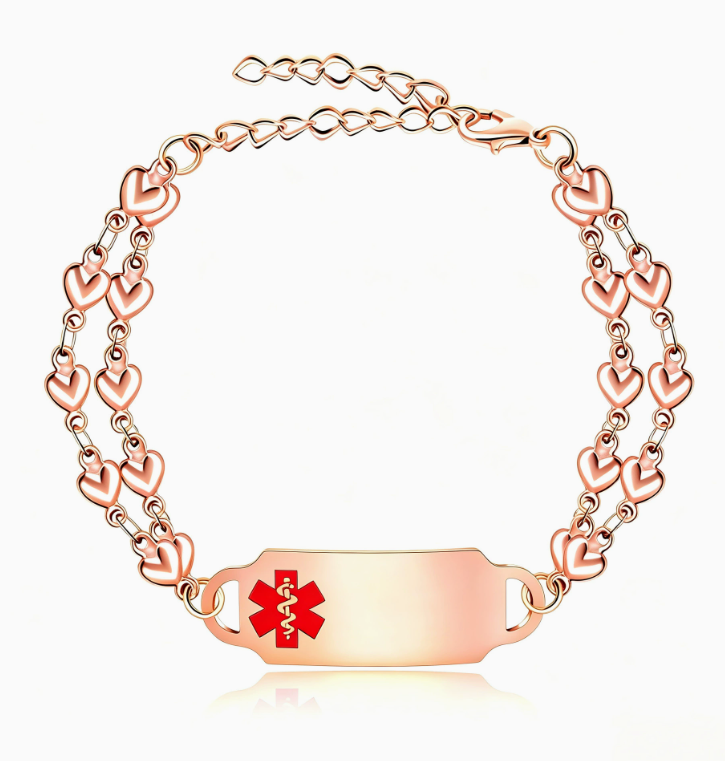 Personalized Emergency Bracelet, Adjustable Medical ID Bracelet Women, Breast Cancer Survivor Bracelet, Medic Conditions Jewelry Emergency Jewelry