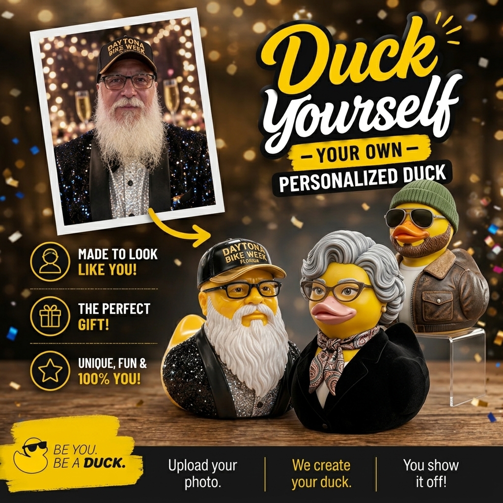 Custom 3D‑Printed Portrait Rubber Duck, Personalized Face Duck Figurine From Your Photo, Unique Custom Keepsake Gift for Friends & Family